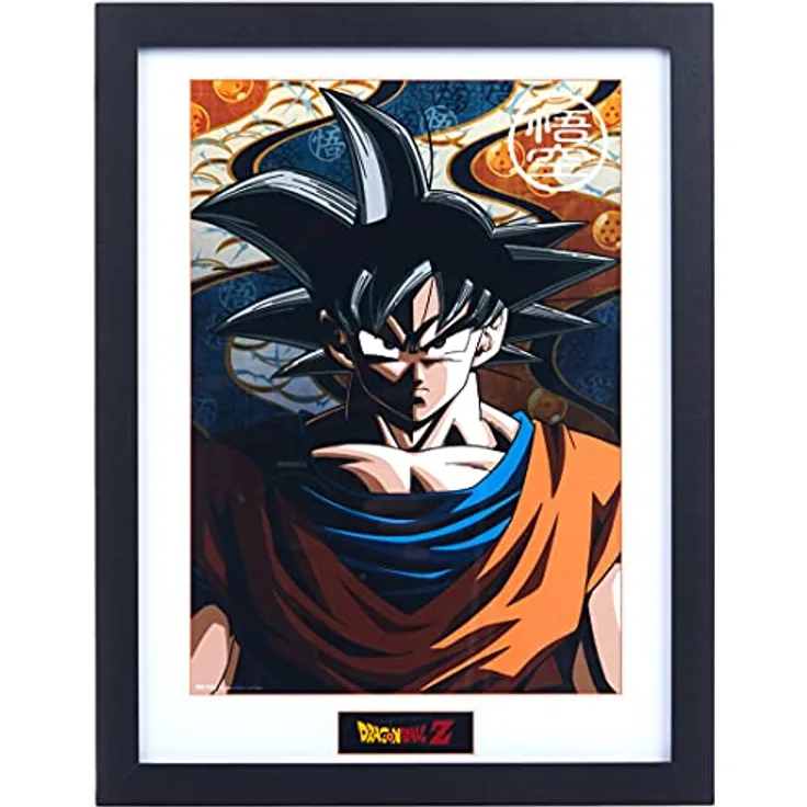 GB eye Dragonball Z Poster Son Goku, gerahmt, 45 x 34 cm, schwarz, robuste Qualität, PFC1974