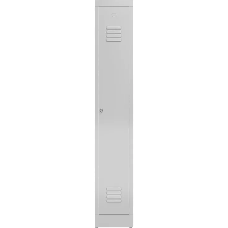 Spind Spindschrank, Kleiderschrank 1 Abteil, 1800 x 300 x 500 mm, lichtgrau