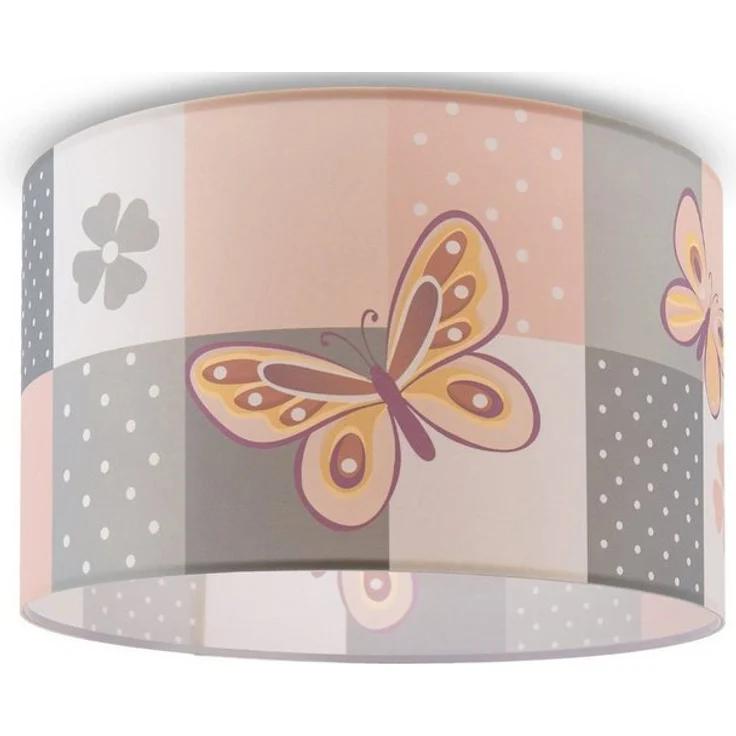Paco Home Deckenleuchte Cosmo 220, ohne Leuchtmittel, Lampe Kinderzimmer Deckenlampe Rosa Schmetterling Blumen Karo E27 – Bild 4