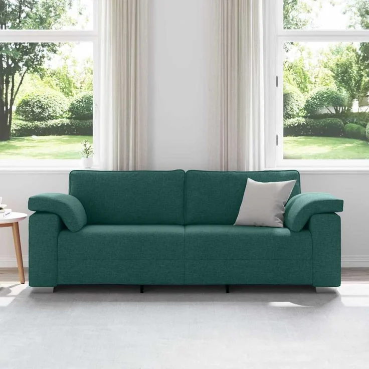 vidaXL 3-Sitzer-Sofa Dunkelgrün 220 cm Stoff 4105242 – Bild 3
