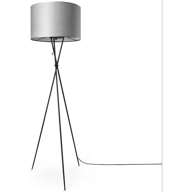 Paco Home Stehlampe KATE CANVAS UNI COLOR, ohne Leuchtmittel, Wohnzimmer Dreibein Stoffschirmlampe Standleuchte Textil Schirm E27 – Bild 1