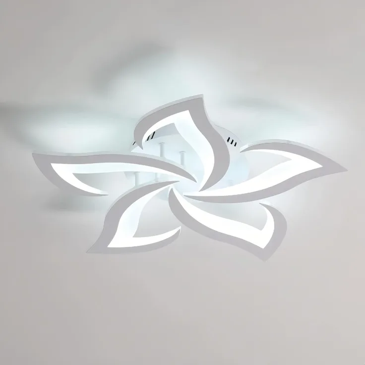 Comely Deckenlampe, LED Deckenleuchte 60W 6750lm, Kaltes Weiß 6500K Moderne Blütenblatt Design Deckenlampe für Wohnzimmer Küche Schlafzimmer Esszimmer, Dia 60cm