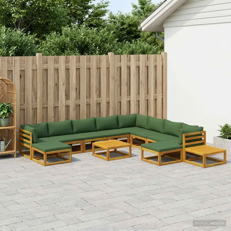 vidaXL Sofa-Set 12 stk. Natur Massivholz Akazie 3417264