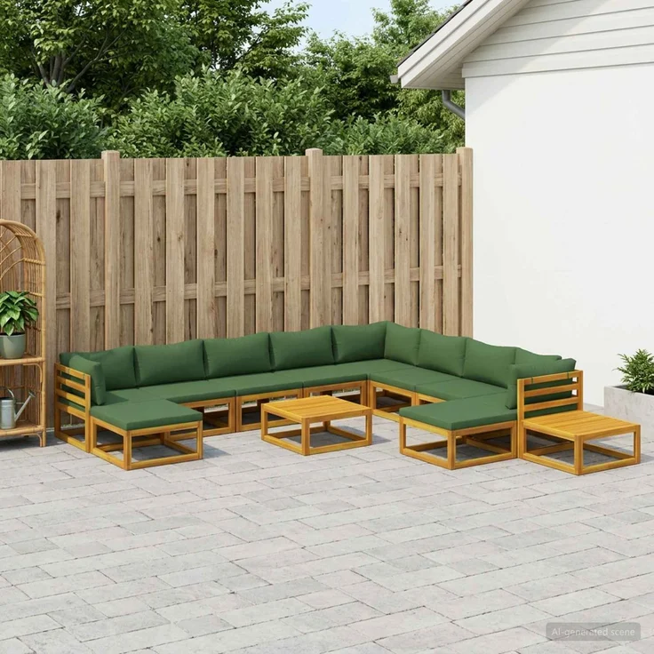 vidaXL Sofa-Set 12 stk. Natur Massivholz Akazie 3417264 – Bild 1