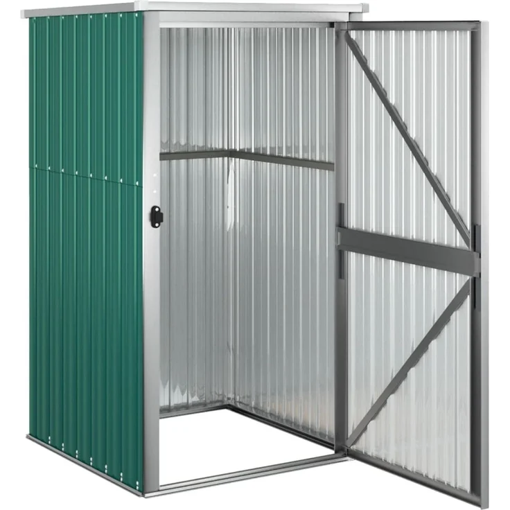 vidaXL Gerätehaus Grün 88x89x161 cm Verzinkter Stahl 316205 – Bild 5