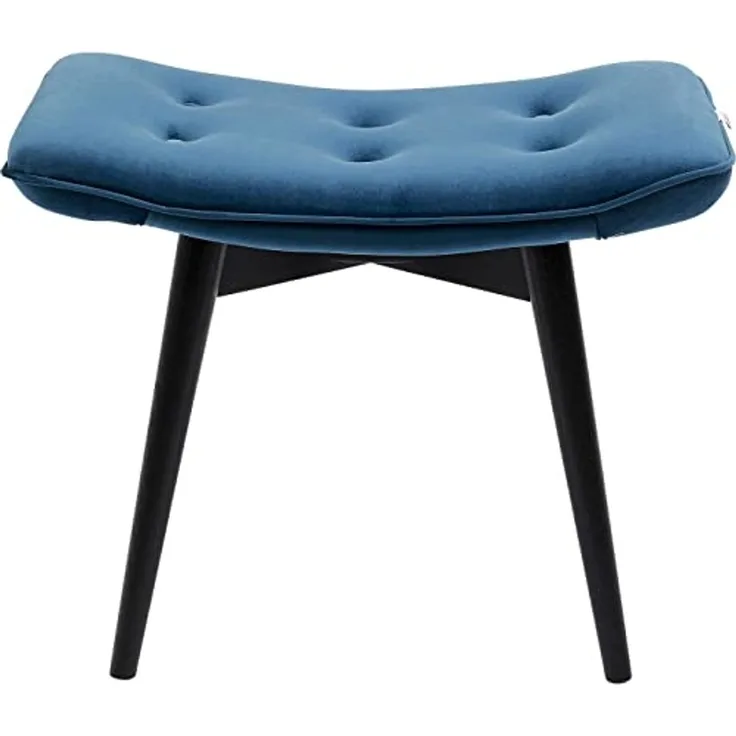 Kare Black Vicky Velvet Petrol 59x37 cm Hocker, Massivholz, 46 x 59 x 37 cm