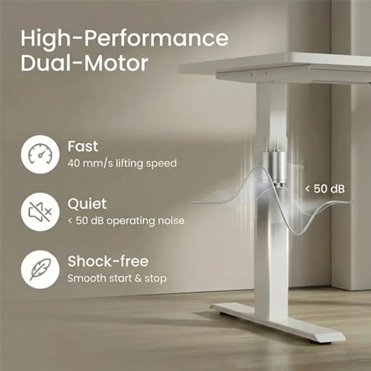 Devoko Höhenverstellbarer Schreibtisch 180x80 cm elektrisch, Höhenverstellung 63-128 cm mit Smart Control, 125 kg Tragkraft, für gesundes Arbeiten – Bild 9