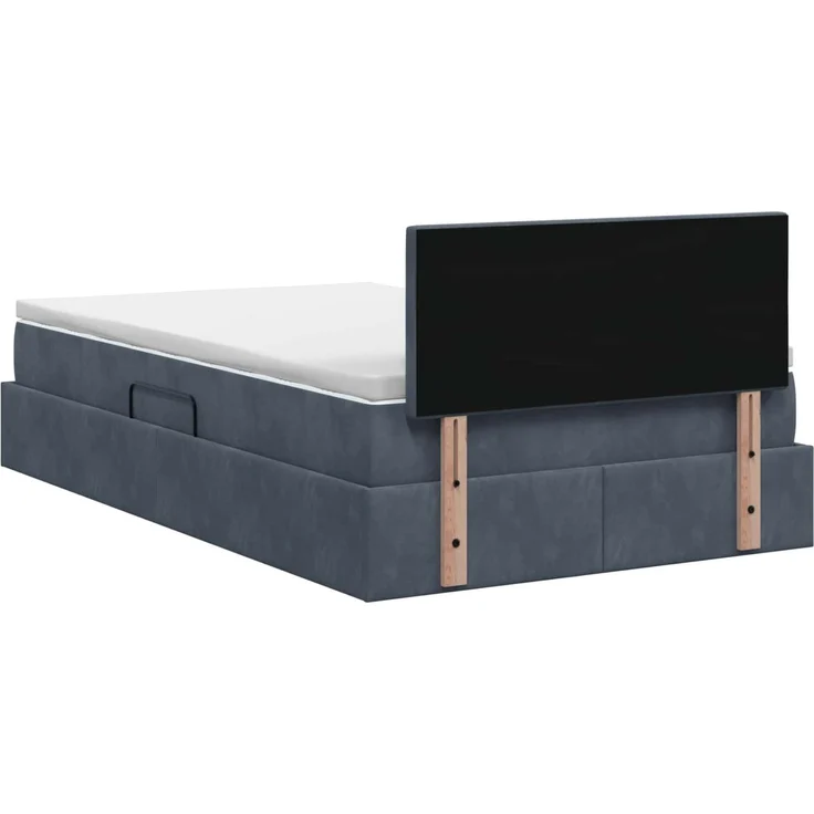 vidaXL LED-Speicherbett mit Matratze Dunkelgrau 120 x 200 cm Samt 3459181 – Bild 10
