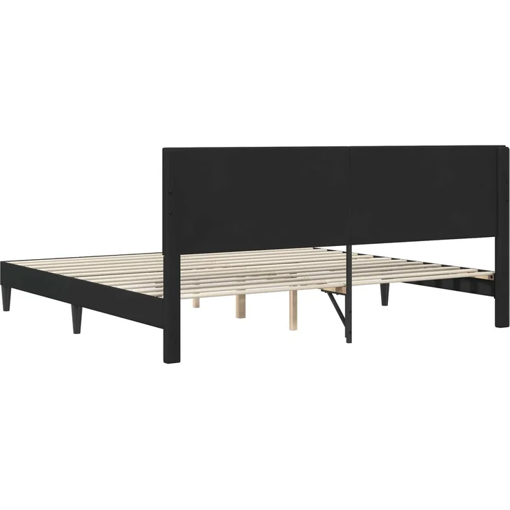 vidaXL Bettrahmen mit Kopfteil Schwarz 200 x 200 cm Samt 42027689 – Bild 6