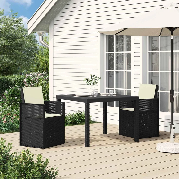 vidaXL Garten Esszimmerstühle 2 pcs Anthrazit und Creme PP 899985 – Bild 1