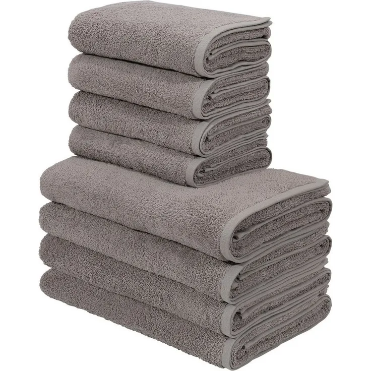 OTTO home Handtuch Set Merida, 4 Duschtücher 70x140cm, 4 Handtücher 50x100cm, Frottier (8-St), kuschelig weich, einfarbig, 100% Baumwolle