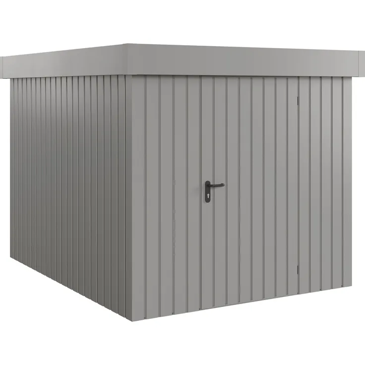Hörmann Ecostar Metall-Gerätehaus "Euroline Trend" mit Flachdach EFD 6, graualuminium, 214 x 262 cm,1-flüglige Tür