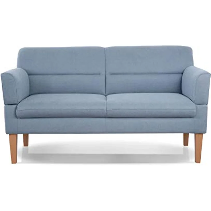 CAVADORE 2,5-Sitzer Küchensofa Kira / Sitzbank für Küche, Esszimmer oder Wohnküche inkl. Armteilverstellung / Leichte Fleckenentfernung dank Soft Clean / 168 x 94 x 81 / Flachgewebe: Hellblau – Bild 9