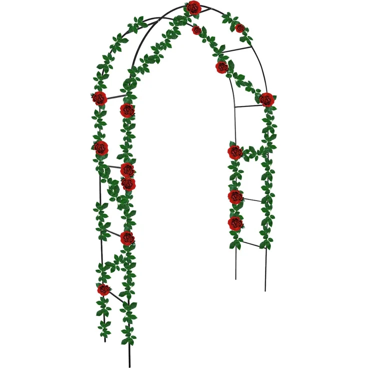 Brixy - Rosenbogen - Gartenbogen - Rankhilfe - Blumenbogen - Für Kletterpflanzen - Metall - 240 x 140 x 38 cm - Schwarz – Bild 2