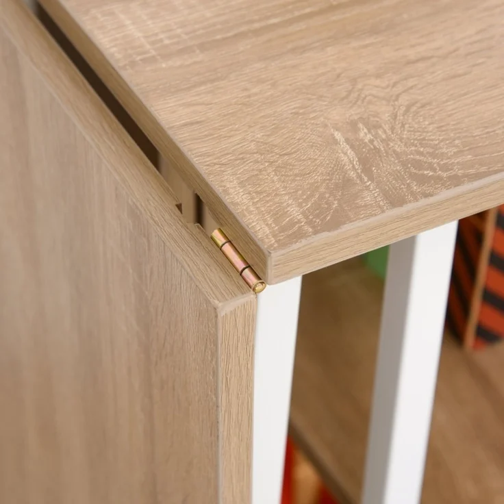 Klapptisch Mobiler Schreibtisch auf Rollen, Beistelltisch, MDF, Natur, 107x55x76cm--Weiß--107x55x76cm--YOUDENOVA – Bild 7