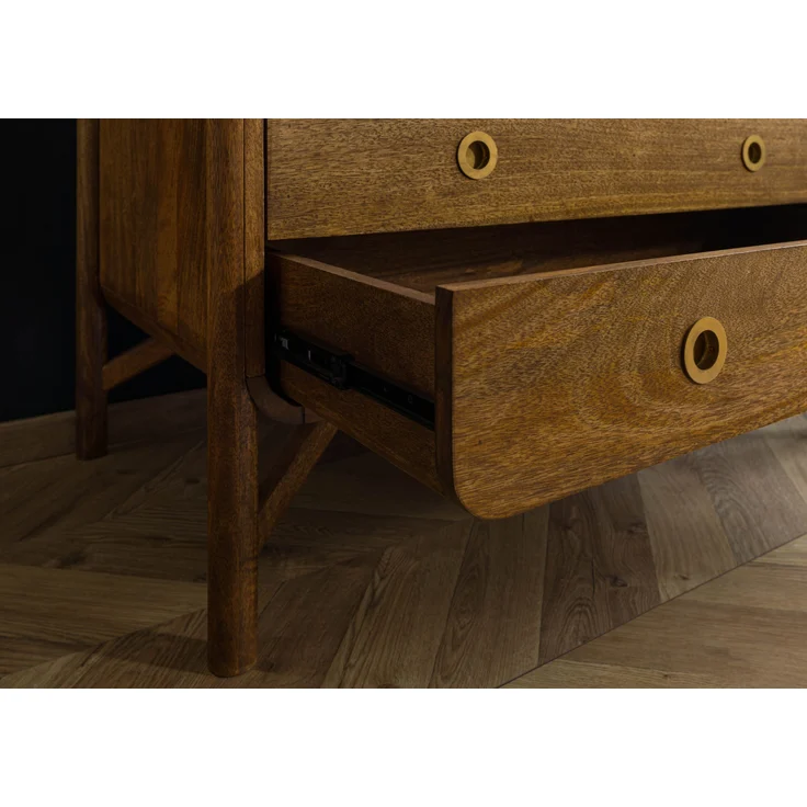 Kleiderschrank Mango 100x60x180 braun geölt / Griff gold LOS ANGELES #11 – Bild 7