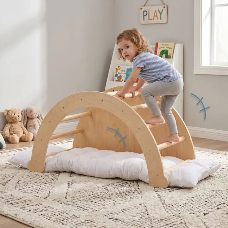 Relaxdays Kletterbogen Holz mit Kissen – Bild 3