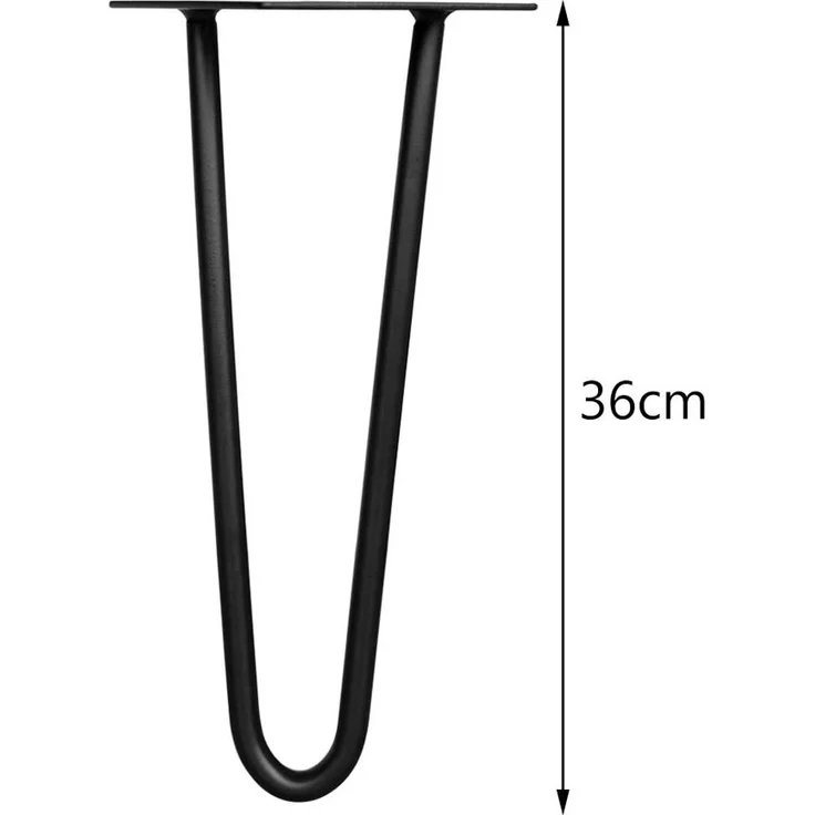 Tischbeine 4x Hairpin 36 cm Haarnadelbeine Schwarz Gestell Möbelfüße Tischkufen – Bild 5