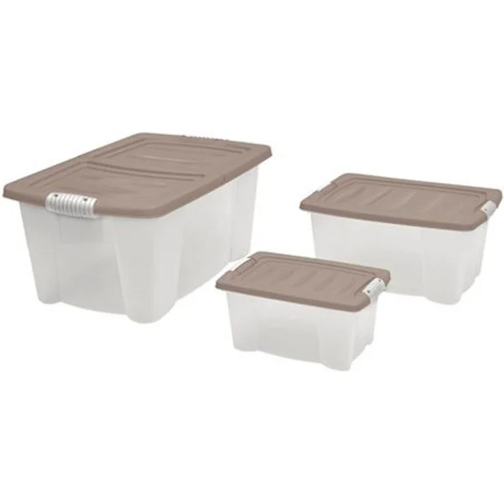 Allzweck-Stapelbox 3er-Set mit Deckel Aufbewahrungsbox Rollenbox Spielzeugkiste – Bild 5