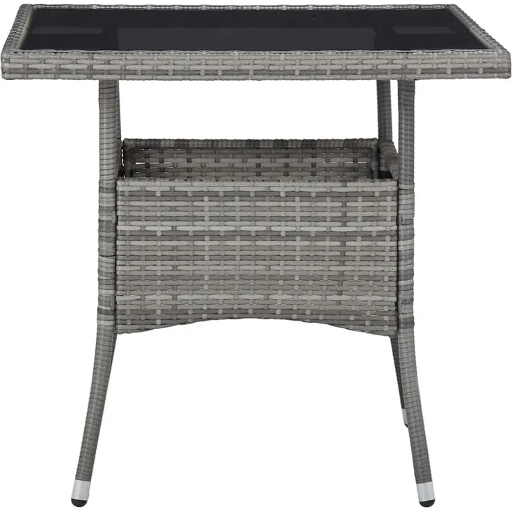 vidaXL 3-tlg. Garten-Essgruppe Poly Rattan und Glas Grau 3058522 – Bild 11