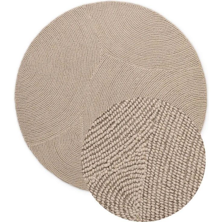HANSE Home Wollteppich Calmio, auch als Läufer und in rund, rund, Höhe: 18 mm, Handgetuftet, Wolle, Natur, Wohnzimmer, Schlafzimmer, Skandi, Hygge – Bild 2