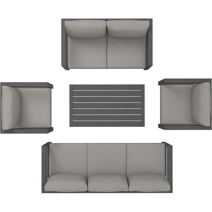 KONIFERA Gartenlounge-Set »New Jersey«, (Set, 19-tlg, 1x 3er Sofa, 1x 2er Sofa, 2 Sessel, Tisch 62x110x41 cm), inkl. Auflagen, Tischplatte aus Nonwood – Bild 2