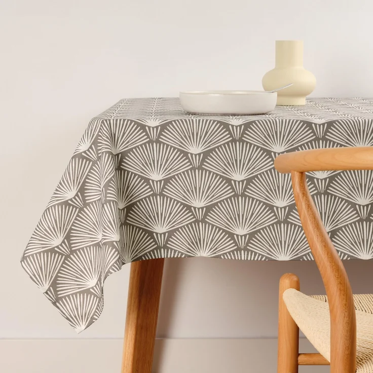 Belum Tischdecke, 250x140 cm, schmutzabweisend, 100 % Baumwolle, harzbeschichtet, kein Wachstuch, Tischdecke mit Baumwolle, wasserdichte Tischdecke, schmutzabweisend, flüssigkeitsabweisend, Braun – Bild 1