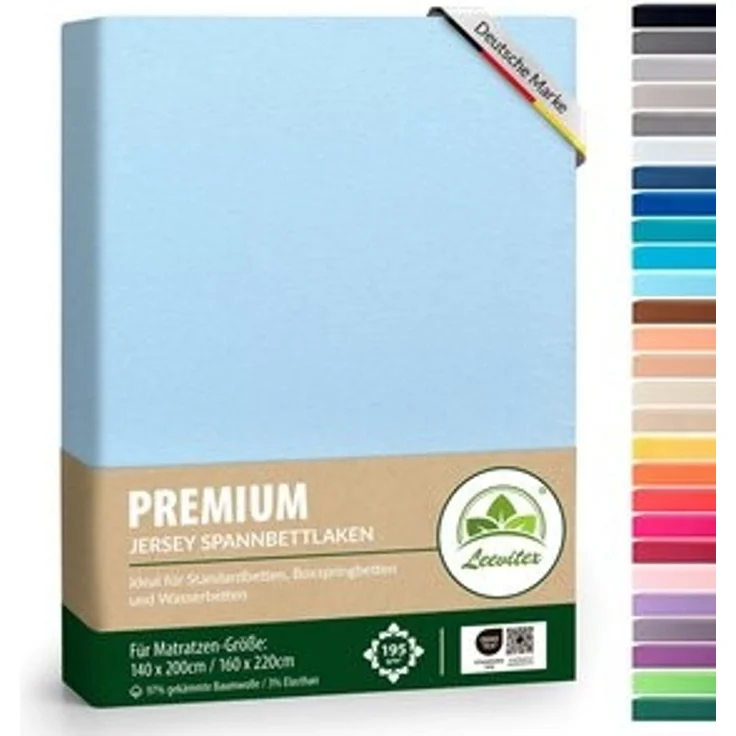 leevitex® Spannbettlaken Premium Spannbettlaken Elasthan, Gummizug: rundum, blickdicht, Anti-Pilling, 97% Baumwolle, 3% Elasthan, 40 cm Steg – Bild 6