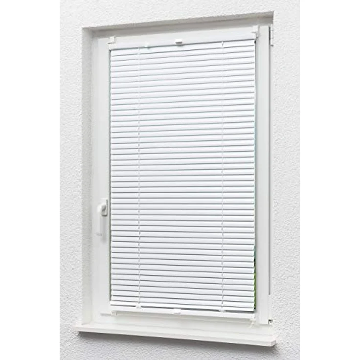 Klemmjalousie aus Alu (B x H) 100cm * 130cm in weiß, frei verschiebbar – Bild 8