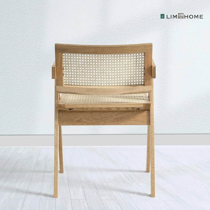 LIM HOME Esszimmerstuhl SW020/SW021 (Packung, 2 St), Eichenholzrahmen mit Sitzfläche aus Rattan, Montage erforderlich – Bild 4