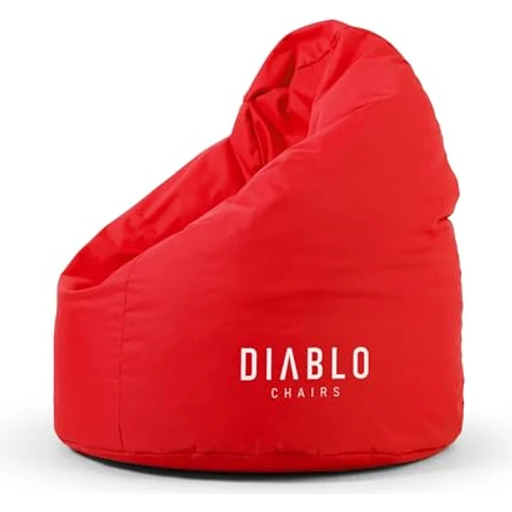 Diablo Kinder-Pouf, Craft Edition, ergonomischer Sitz, mit Granulatfüllung, strapazierfähiges Cordura, wasserdicht, leicht und kompakt, Spielmuster, Maße 80 x 110 x 80 cm, Rot – Bild 2