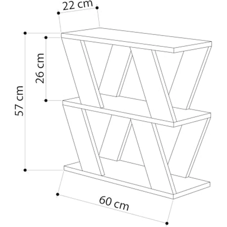 Dmora - Wohnzimmertisch Thalia, Niedriger Wohnzimmertisch, Kaffeeregal, Couchtisch für Sofa, 60x22h57 cm, Anthrazit – Bild 4