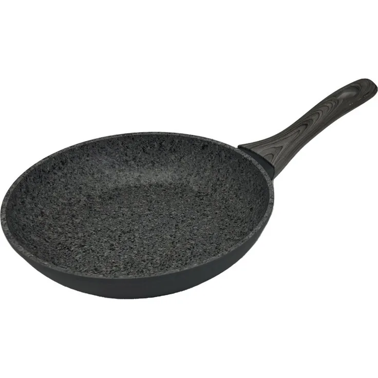 Bratpfanne in Schwarz mit Griff in Holzoptik Aluminiumlegierung für alle Herdarten 20 cm