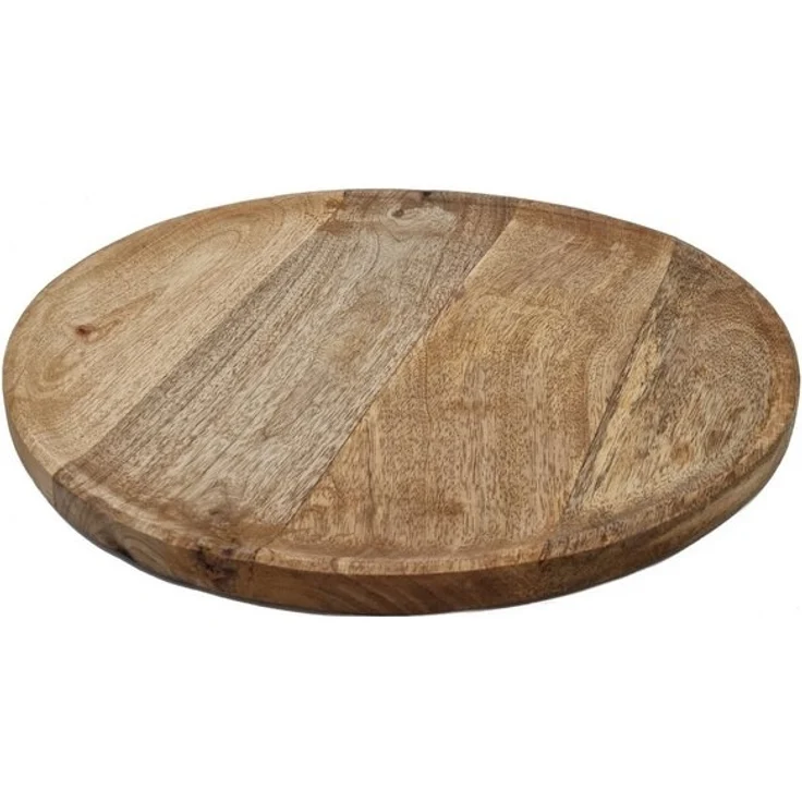 Spetebo Tablett Mango Holz Tablett massiv - Ø 38 cm, Mango Holz, (Stück, 1-tlg, Serviertablett), Deko Teller zum Präsentieren und Dekorieren – Bild 2
