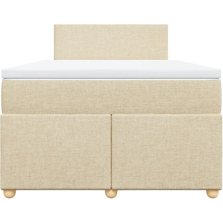 vidaXL Boxspringbett mit Matratze Creme 120x200 cm Stoff 3288945 – Bild 6