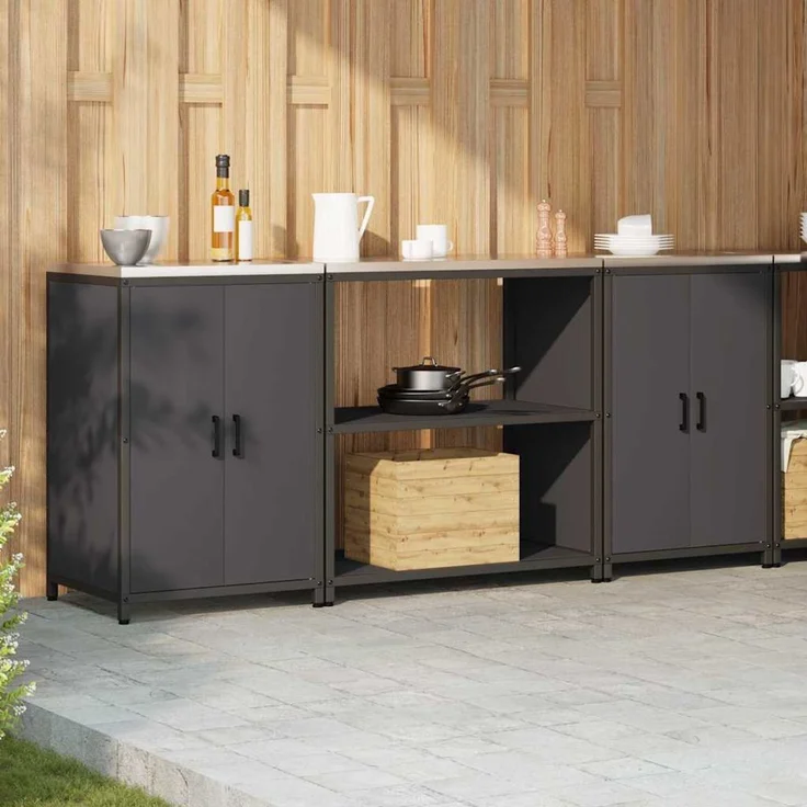 vidaXL Aufbewahrungsset für die Küche HATTEM 3 stk. Schwarz 3392666 – Bild 4