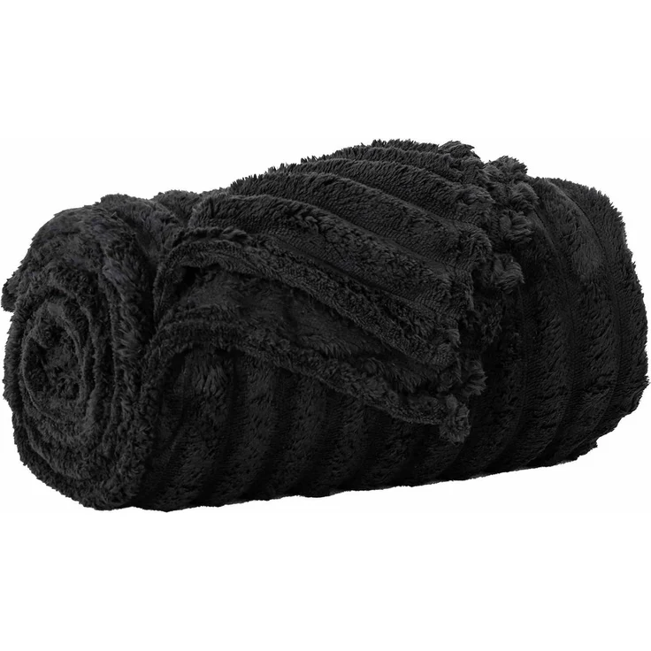 vidaXL Überwurfdecke Schwarz 150 x 130 cm Fleece 42016841 – Bild 2