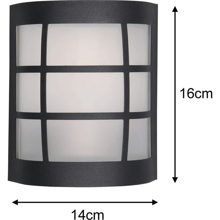 Außenwandleuchte SINTRA Edelstahl Schwarz & Glas Weiß, Höhe 16cm – Bild 4