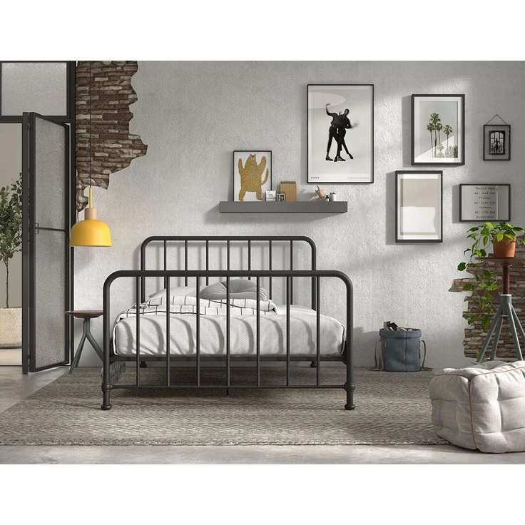 Metallbett Kay 147x207x110 Einzelbett Metall Schwarz matt – Bild 3