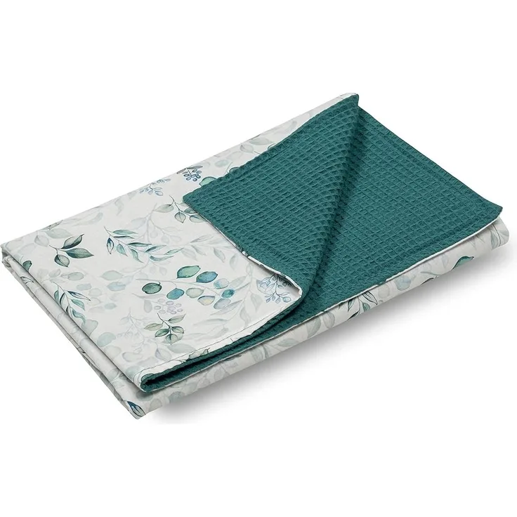 ULLENBOOM ® Babydecke 70x100 cm, Eukalyptus-Petrol (Made in EU) - Baby Decke Neugeborenen, Aus 100% OEKO TEX Baumwolle, ideal für Kinderwagen