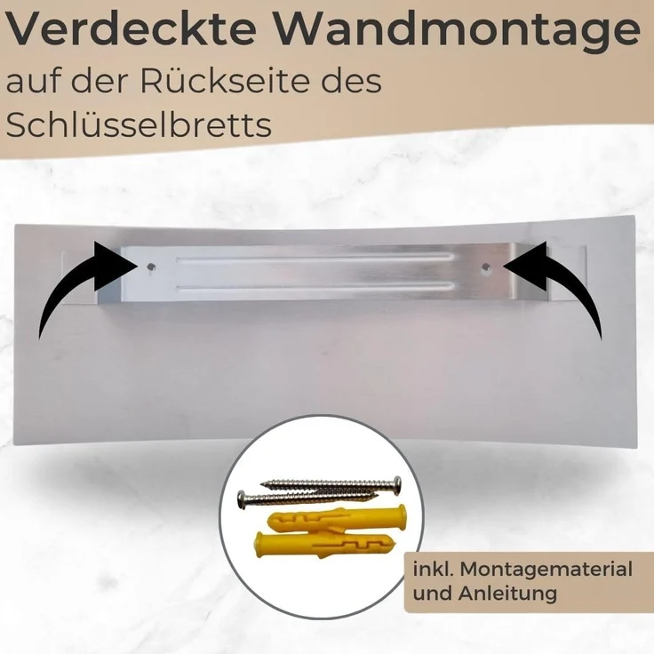 Zack Schlüsselbrett ERGO Edelstahl matt 35 cm, Wandmontage – Bild 4