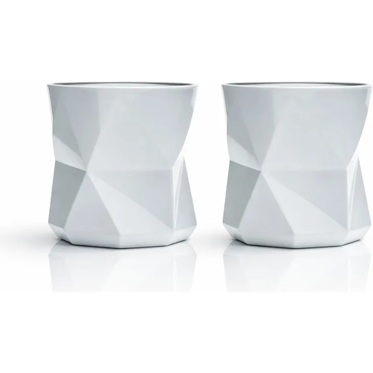 Nordés Atlantic Galician Gin Tumbler Set 2 Stück – Relief Cube Design Becher | Original Gin Glas