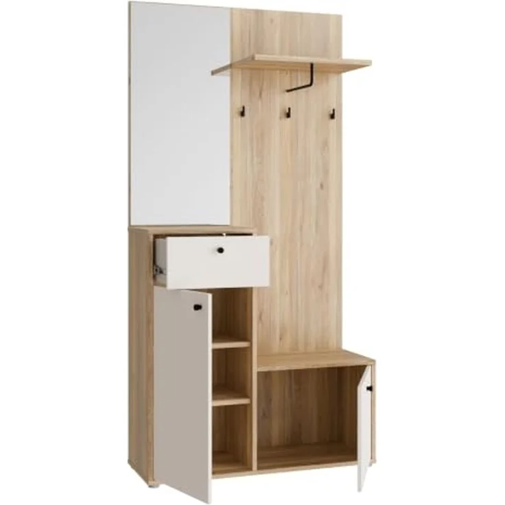 Forte Kompaktgarderobe KENDRAY - Diele Garderoben-Sets in Mauvella Eiche (D108)-Sand (U60) – Bild 6
