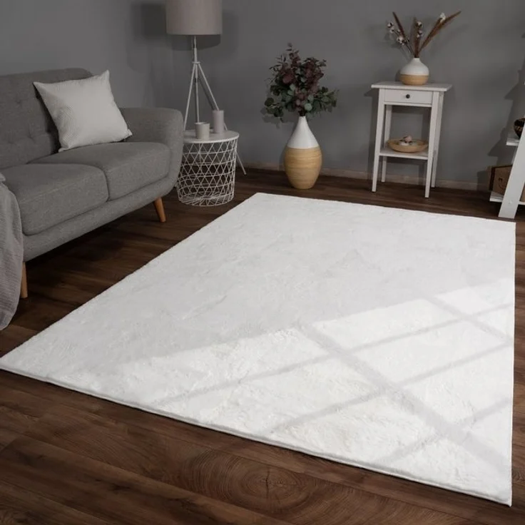 TT Home Teppich Suave 600, rechteckig, Höhe: 14 mm, Wohnzimmer Hochflor Teppich Kunstfell Modern Unifarben Flauschig Weich – Bild 4