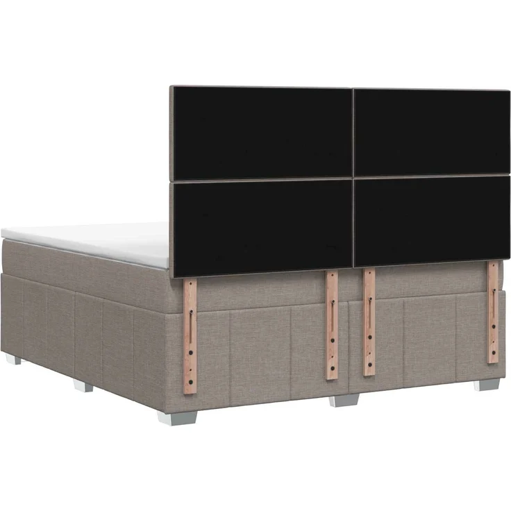 vidaXL Boxspringbett mit Matratze Taupe 180 x 200 cm Stoff 3454201 – Bild 8