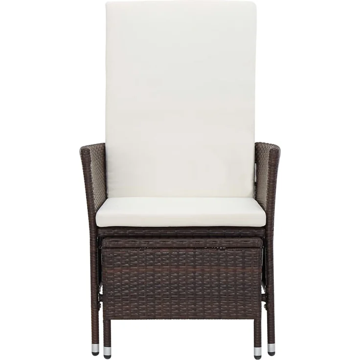 Garten-Liegestuhl, Sonnenliege mit Auflagen Poly Rattan Braun – Bild 3