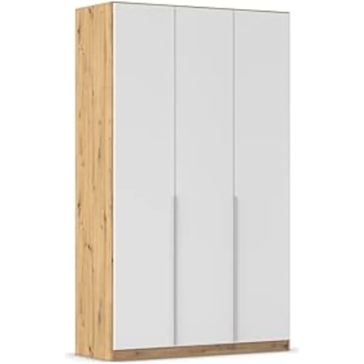Rauch Möbel Alabama, Kleiderschrank für Schlafzimmer, Kinderzimmer, Wohnzimmer, Garderobe, Flur, 3-türig, mit Zubehör Premium, Farbe Weiß/Eiche Artisan, Holz, Breite 136 cm