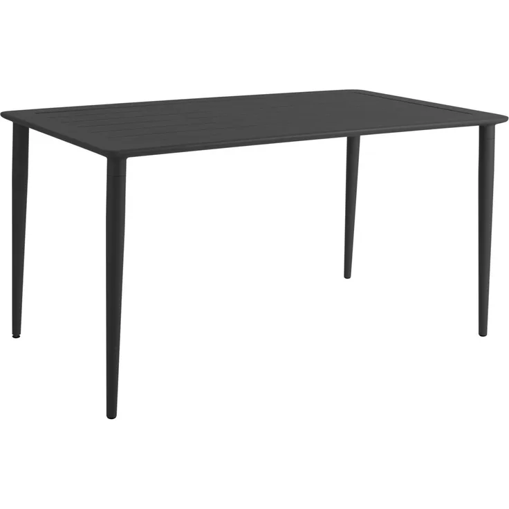 Gartenesstisch Nimes aus Aluminium, modern rechteckig, schwarz, für 4–6 Personen, 140x78 cm