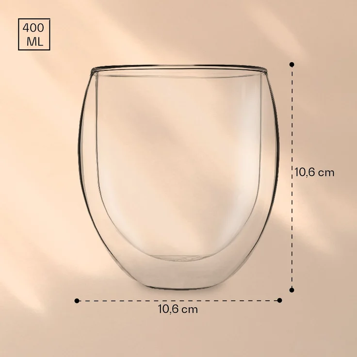 Teeglas Ice 2-er-Set 400 ml spülmaschinenfest hochwertiges Borosilikatglas Transparent – Bild 7