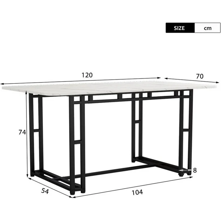 Flieks Essgruppe, (Set, 5-tlg), Esstisch mit 4 Stühlen Set Esszimmer Sitzgruppe, Metallbeine – Bild 3